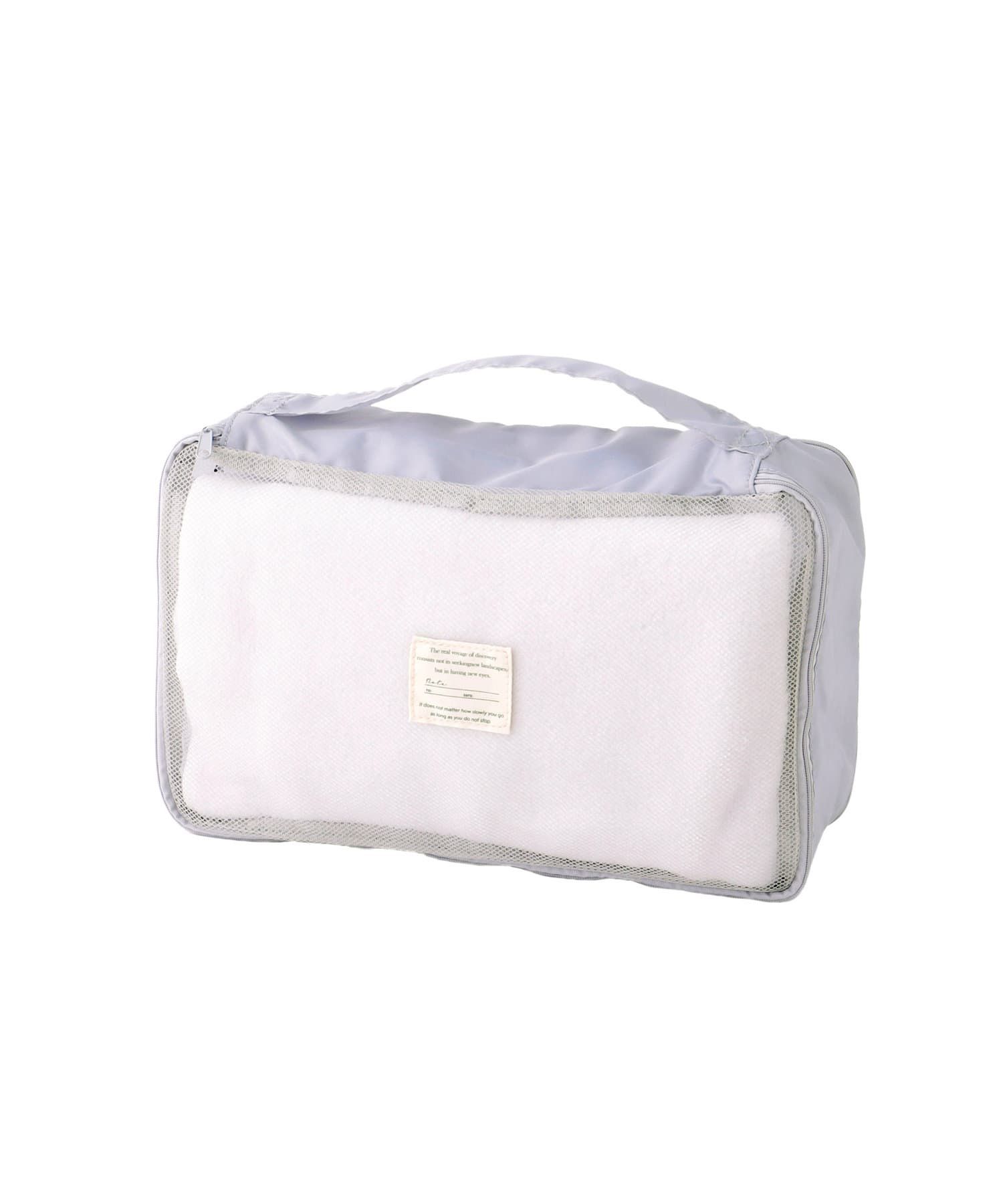 日本代購 - 網眼式衣物旅行收納袋-淺灰 (S(32x20x23cm))