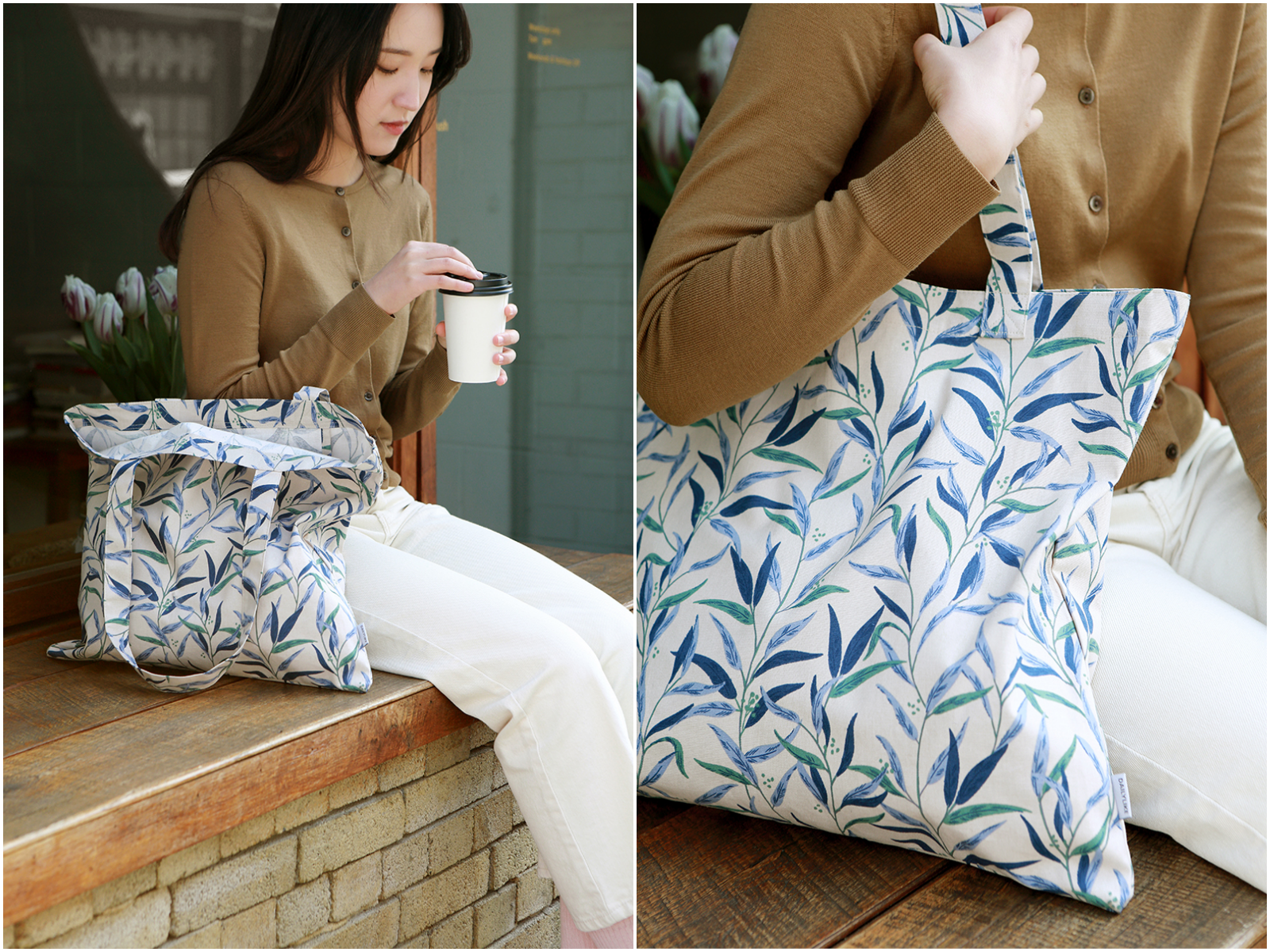 韓國製 - 牛津布環保袋/購物袋-花花世界 (41X43cm)