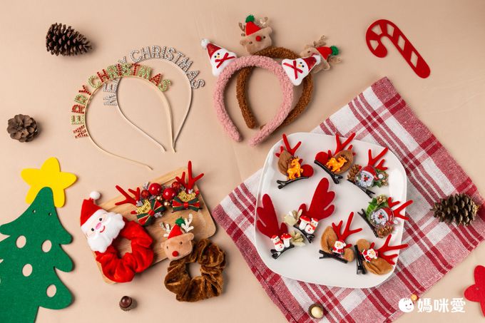 聖誕節造型髮圈-微笑麋鹿