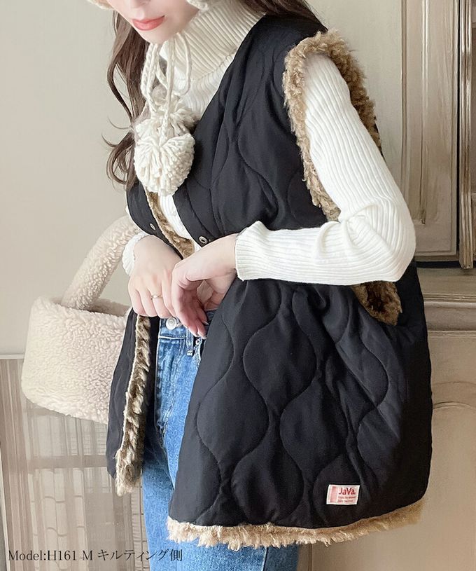 日本 Classical Elf - 雙面穿時尚泰迪熊毛絨背心-軍綠