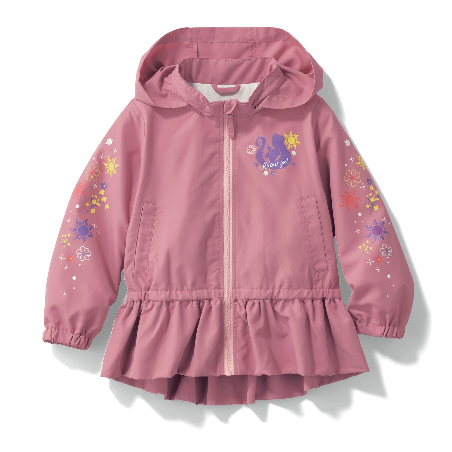 日本千趣會 - 迪士尼公主荷葉衣襬防風連帽外套-長髮公主-粉