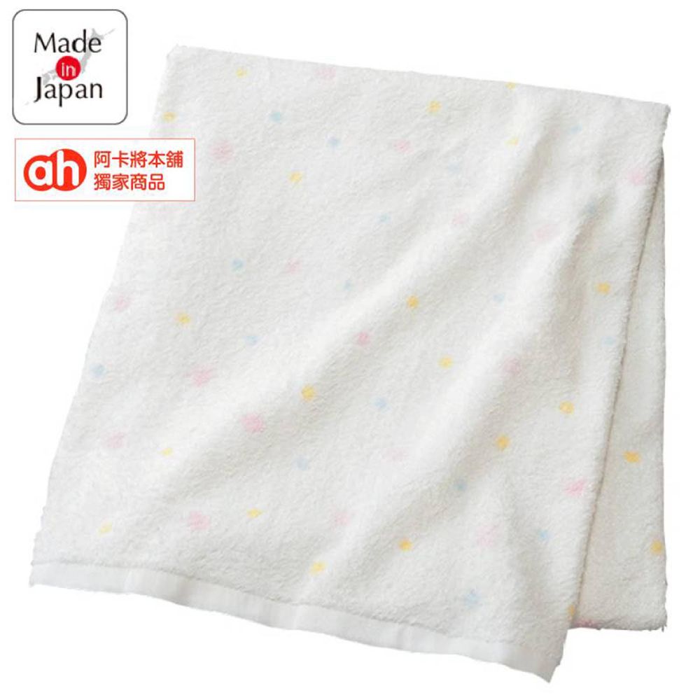 akachan honpo - 軟綿綿浴巾 正方形-點點-米白色