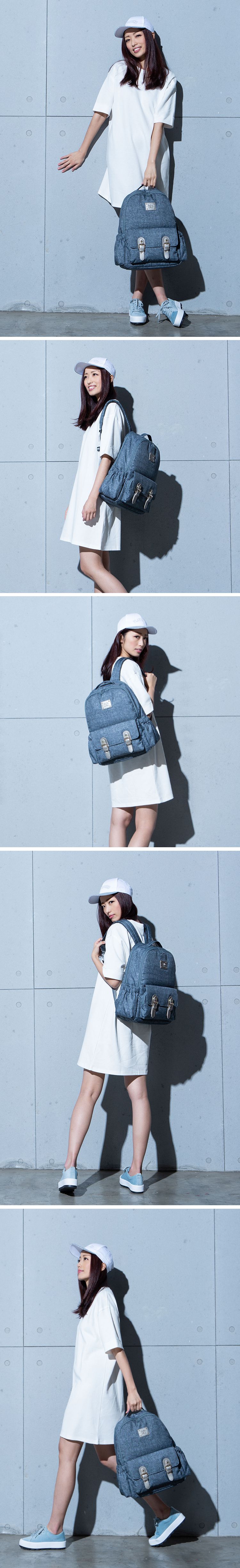 Zoila - Go Go Bag 走走包-灰藍丹寧-輕量美型媽媽包