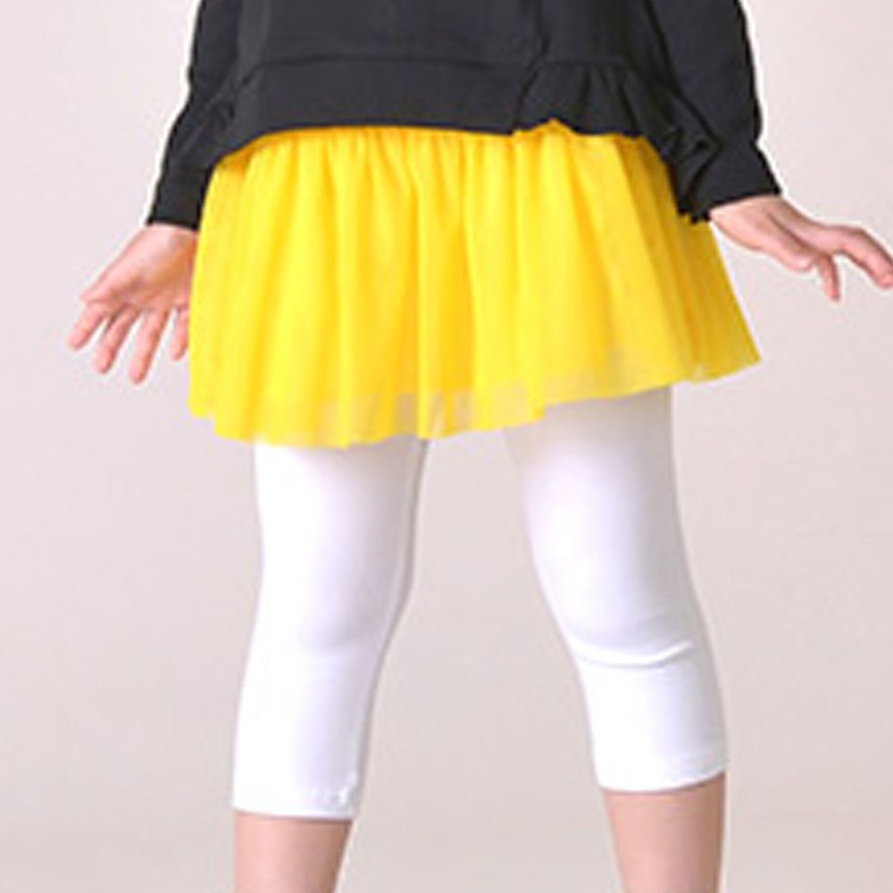日本 TORIDORY - 糖果色系薄紗短裙-亮黃