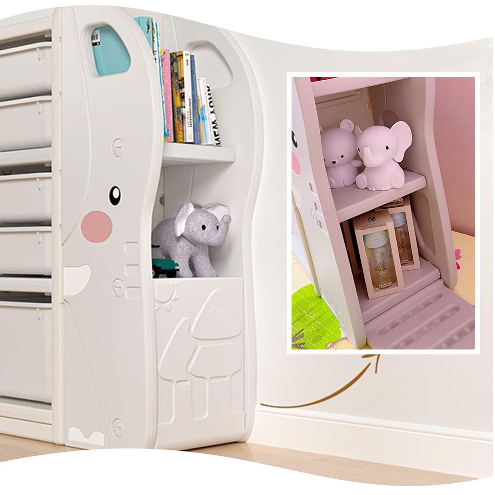 Caring - 多功能兒童收納櫃-童趣大象款 ((129x32x97cm))