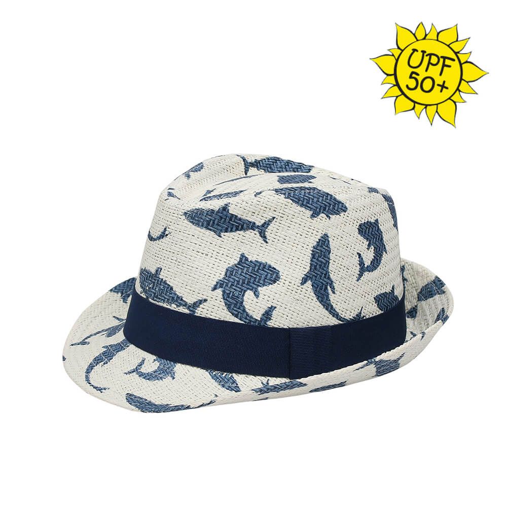 加拿大 flapjackkids - 防曬透氣紳士帽-鯊魚