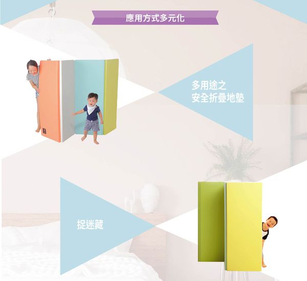 美國 3M - 韓國折疊遊戲地墊-天空藍-200x130公分; 厚度4公分