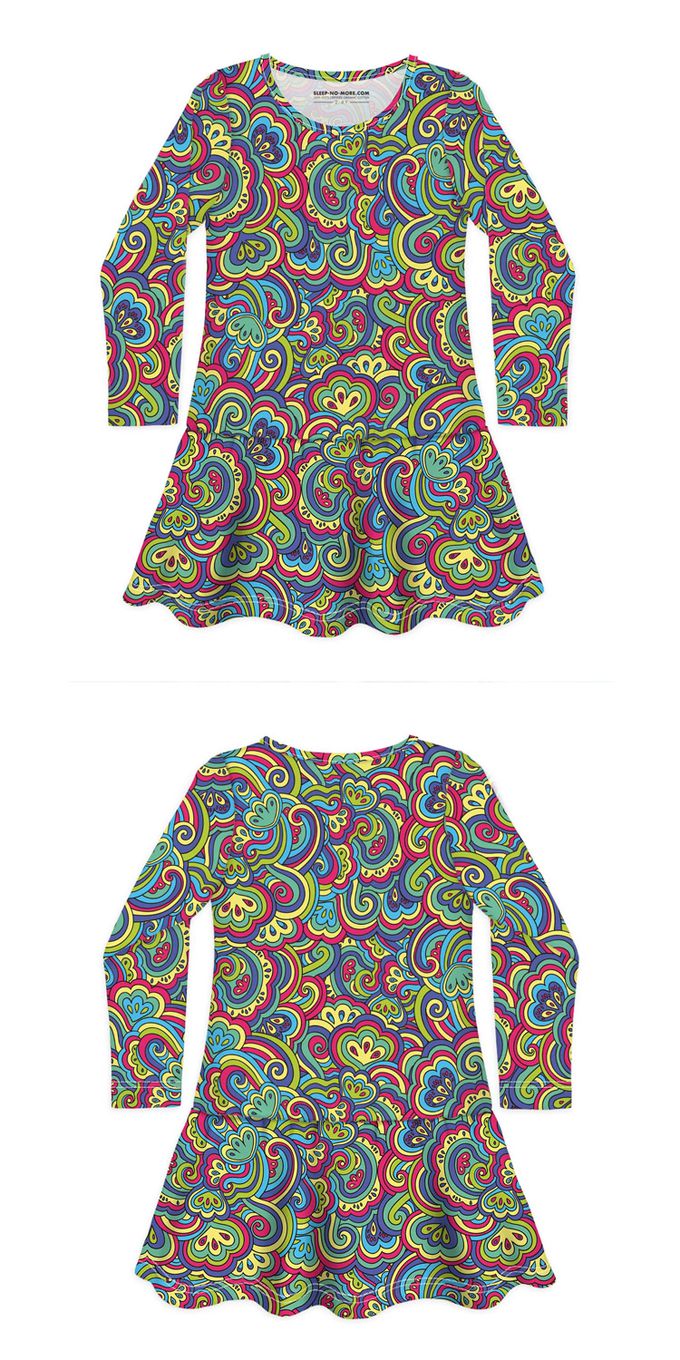 英國 SLEEP NO MORE - 100% 有機棉長袖連身裙-燦爛世界