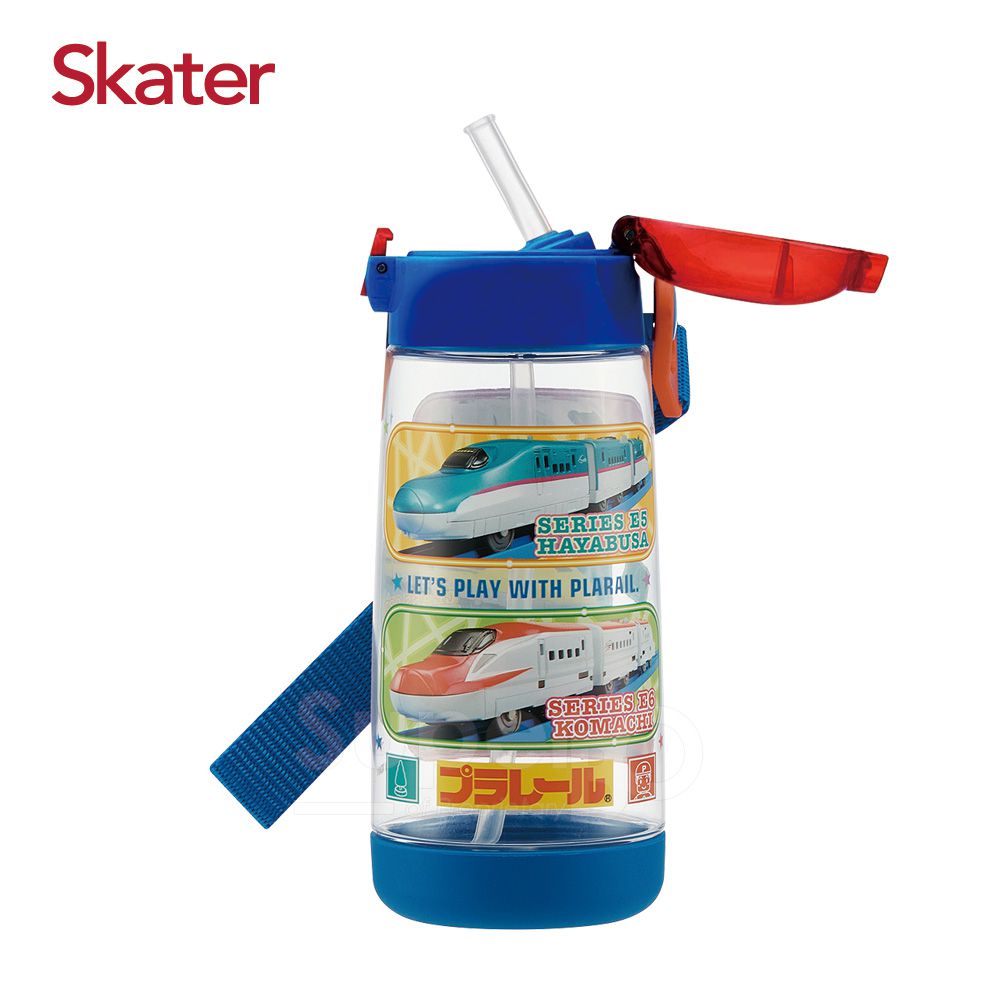 日本 SKATER - 兒童PET吸管水壺(480ml)-新幹線