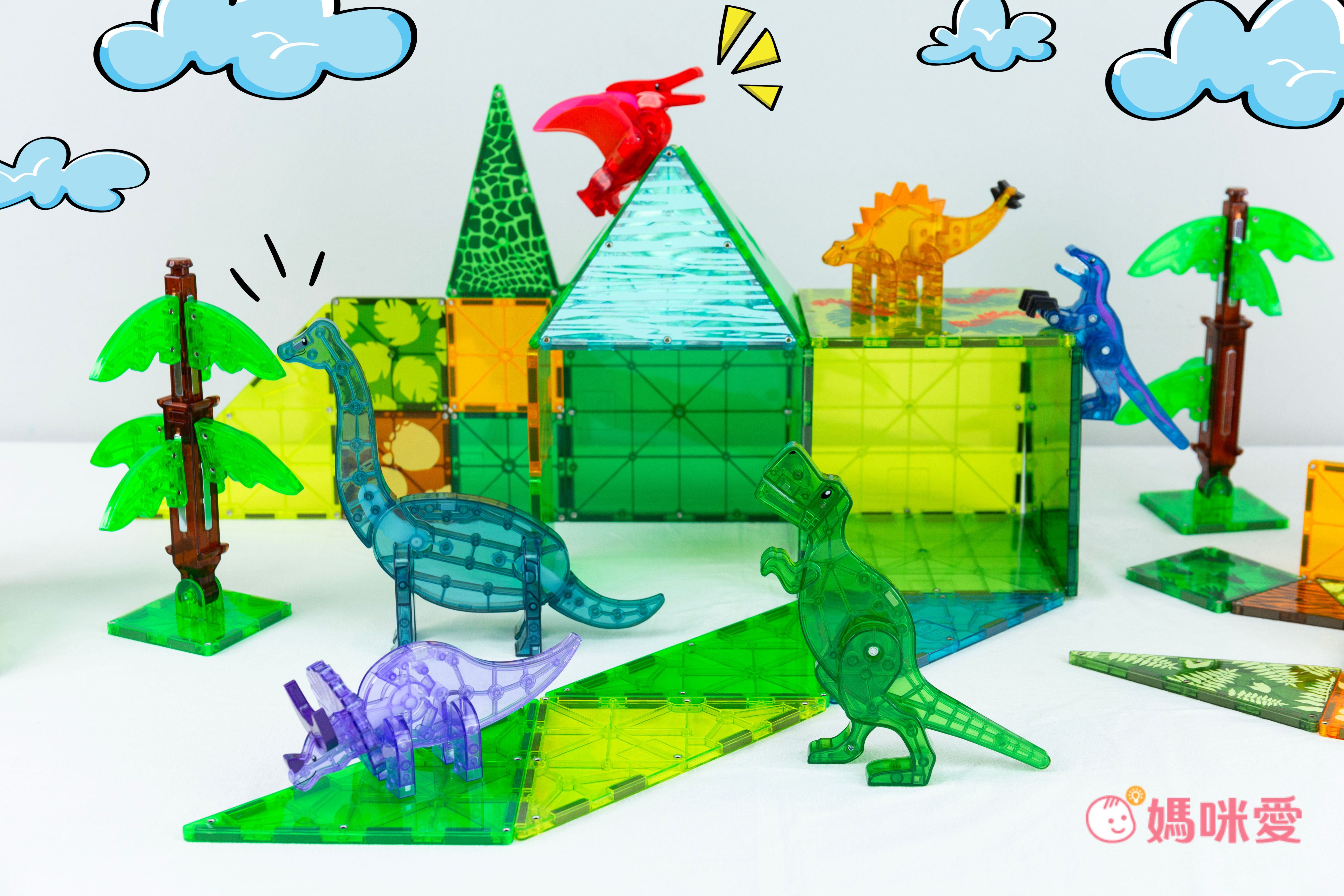 Magna-Tiles® - 磁力積木-恐龍世界 XL 50片