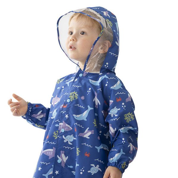 akachan honpo - 雨衣-海洋生物-藍色