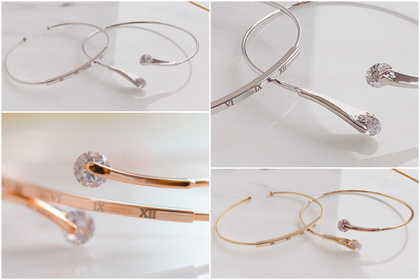 韓國 Soo&Soo - 水晶相映雙手環-玫瑰金