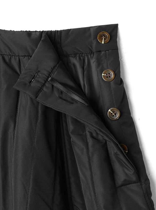 日本 GRL - 優雅絎縫立體修身傘裙-黑