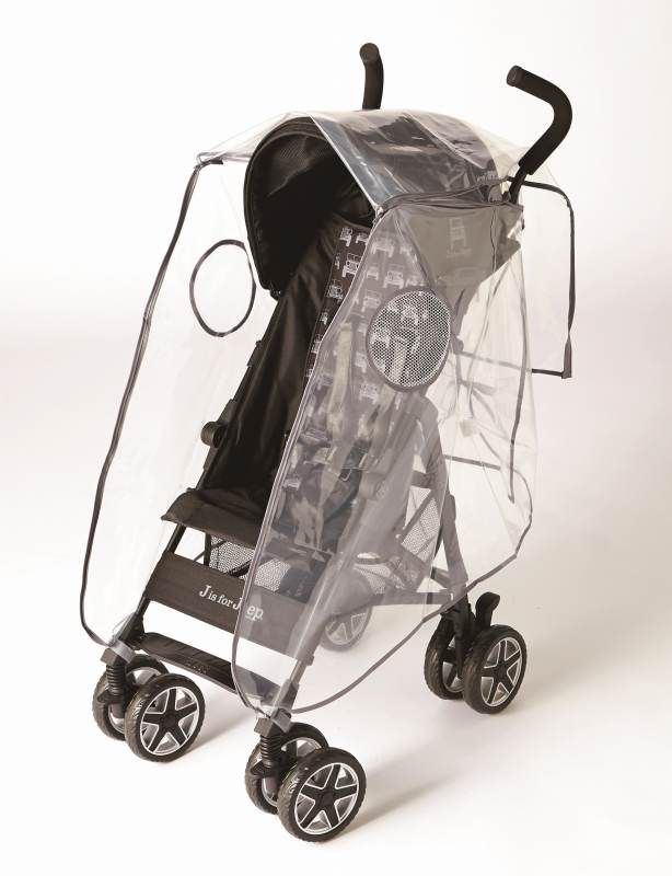 akachan honpo - 通用型前開式嬰兒推車用雨罩-透明