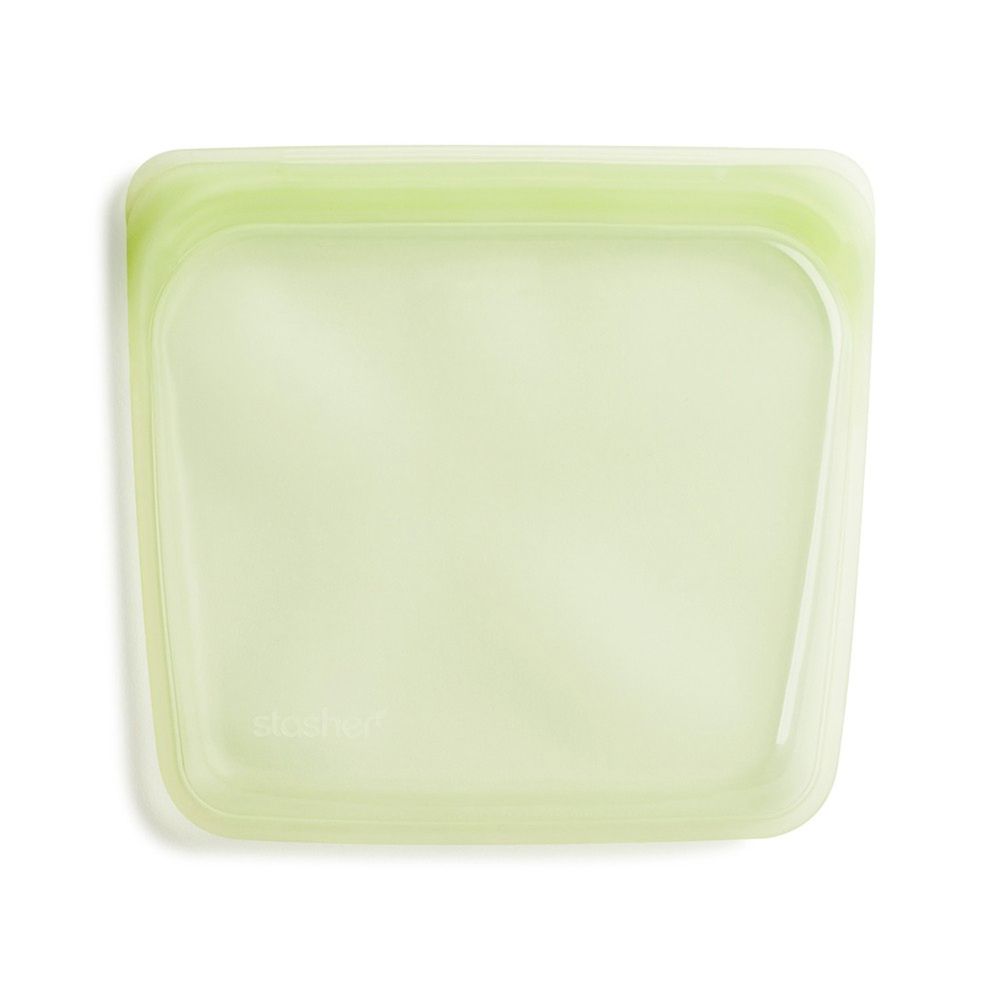 美國 Stasher - 食品級白金矽膠密封食物袋-Sandwich方形-棕櫚樹 (443ml)