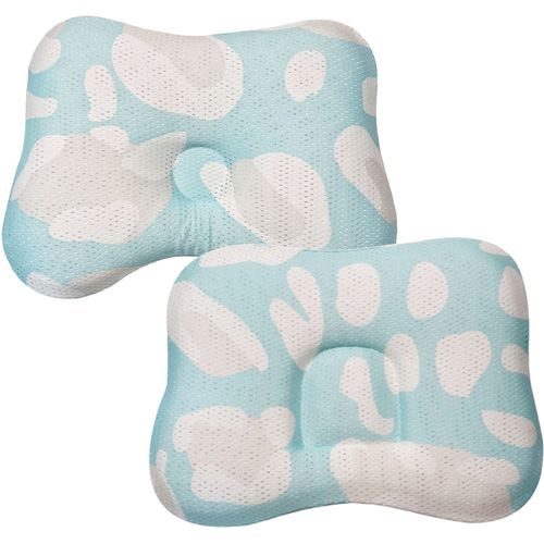 COMFi - 透氣嬰兒定型枕-( 0~18個月)方形+(3~24個月)圓形-薄荷綠 (23 x 33x3(頸部)/5(兩側)/4(頭頂)cm)