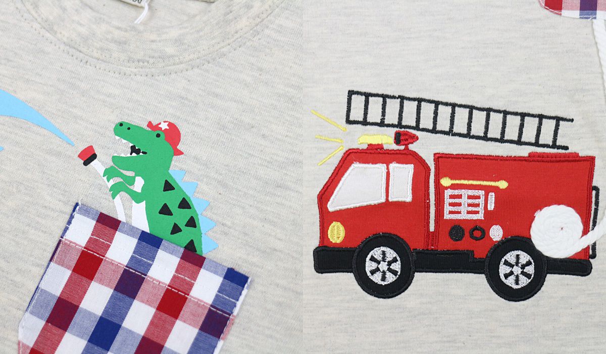 日本服飾代購 - 純棉刺繡X印花長袖上衣-三條路-黃