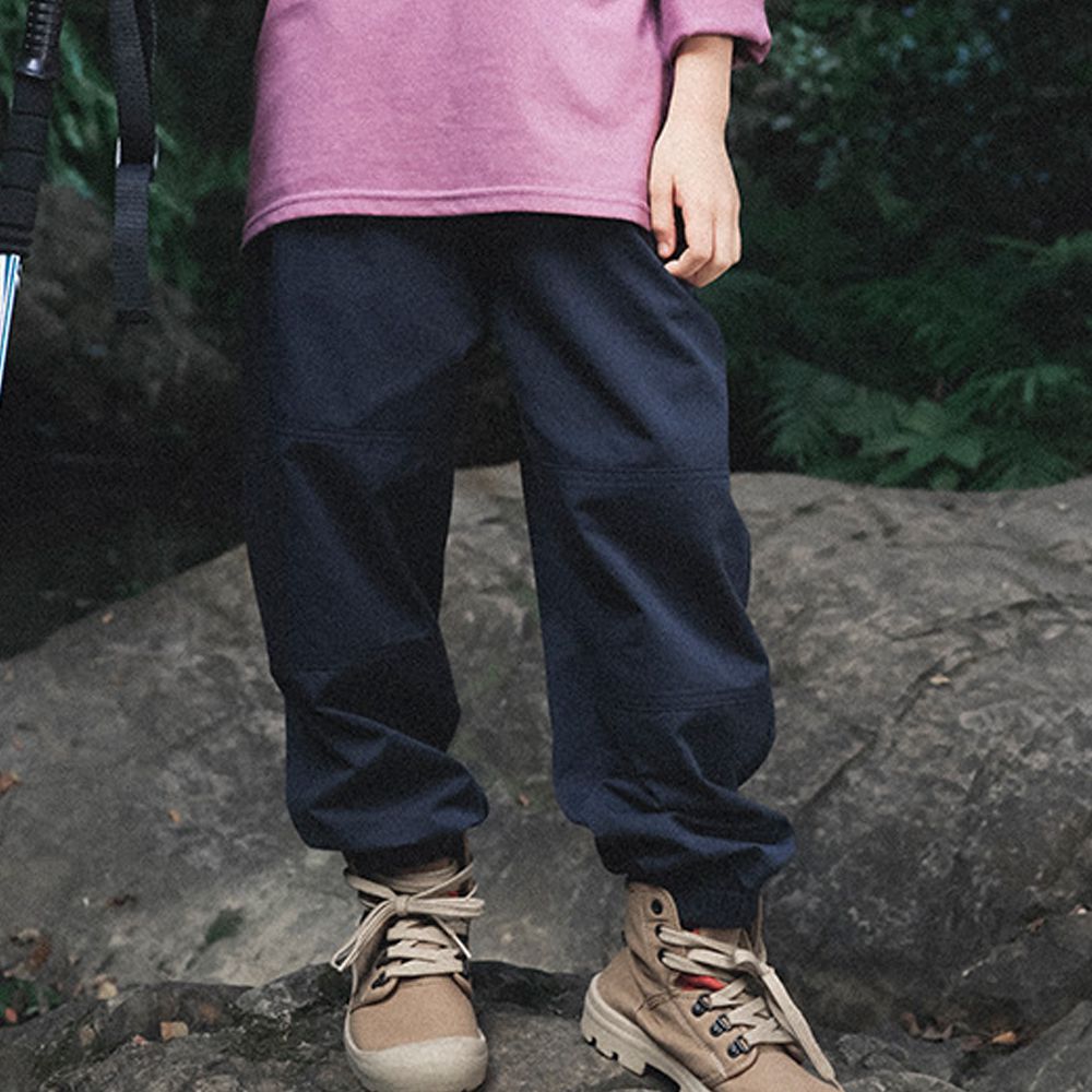 純棉耐磨後口袋工裝休閒長褲-藏青