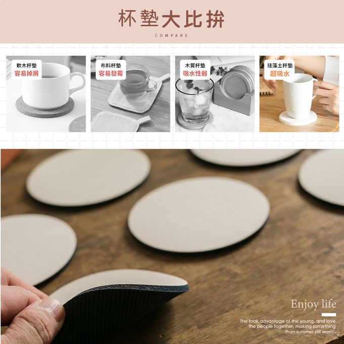 收納王妃 - 迪士尼 Disney 簡約系列【簡約熊抱哥】珪藻土軟式吸水杯墊 吸水墊 二入組 台灣製造10x10x0.5cm