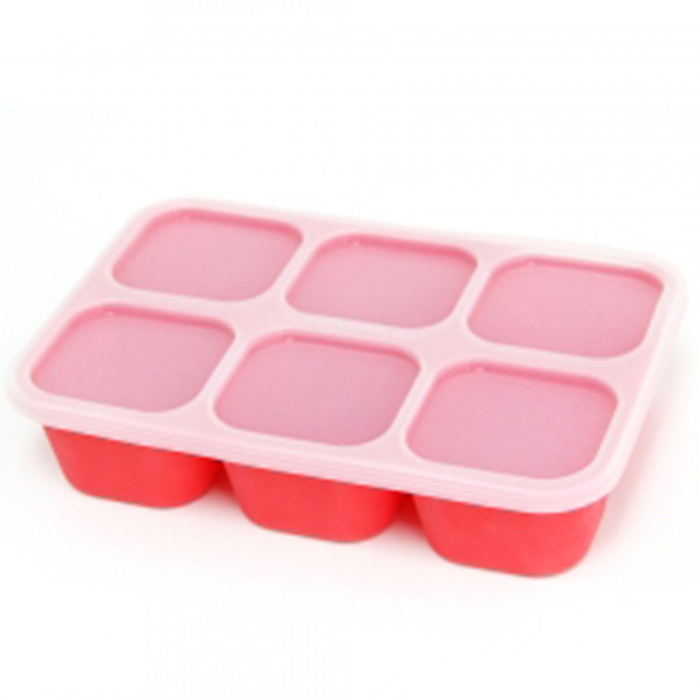 MARCUS＆MARCUS - 動物樂園造型矽膠副食品分裝保存盒-紅色