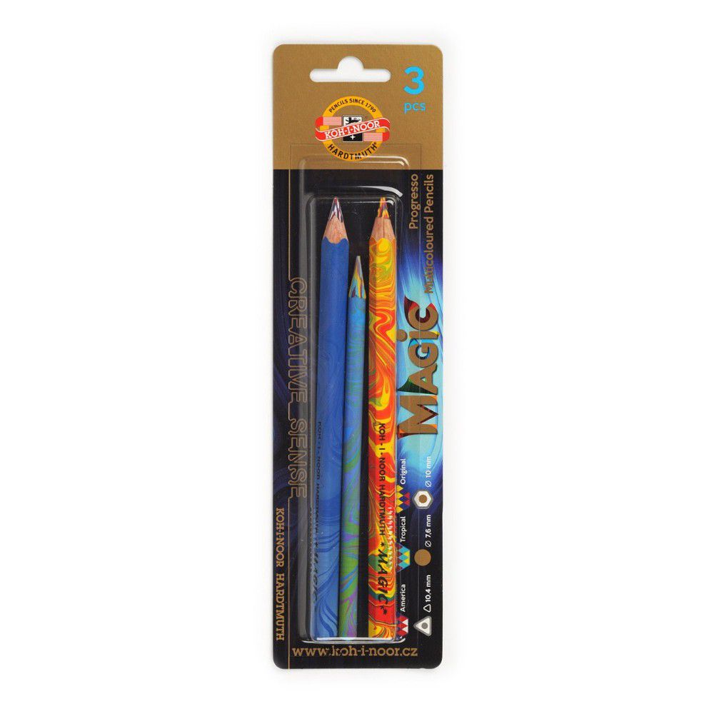 光之山Koh-i-noor - 三入組魔術色鉛筆-3角/6角/無木