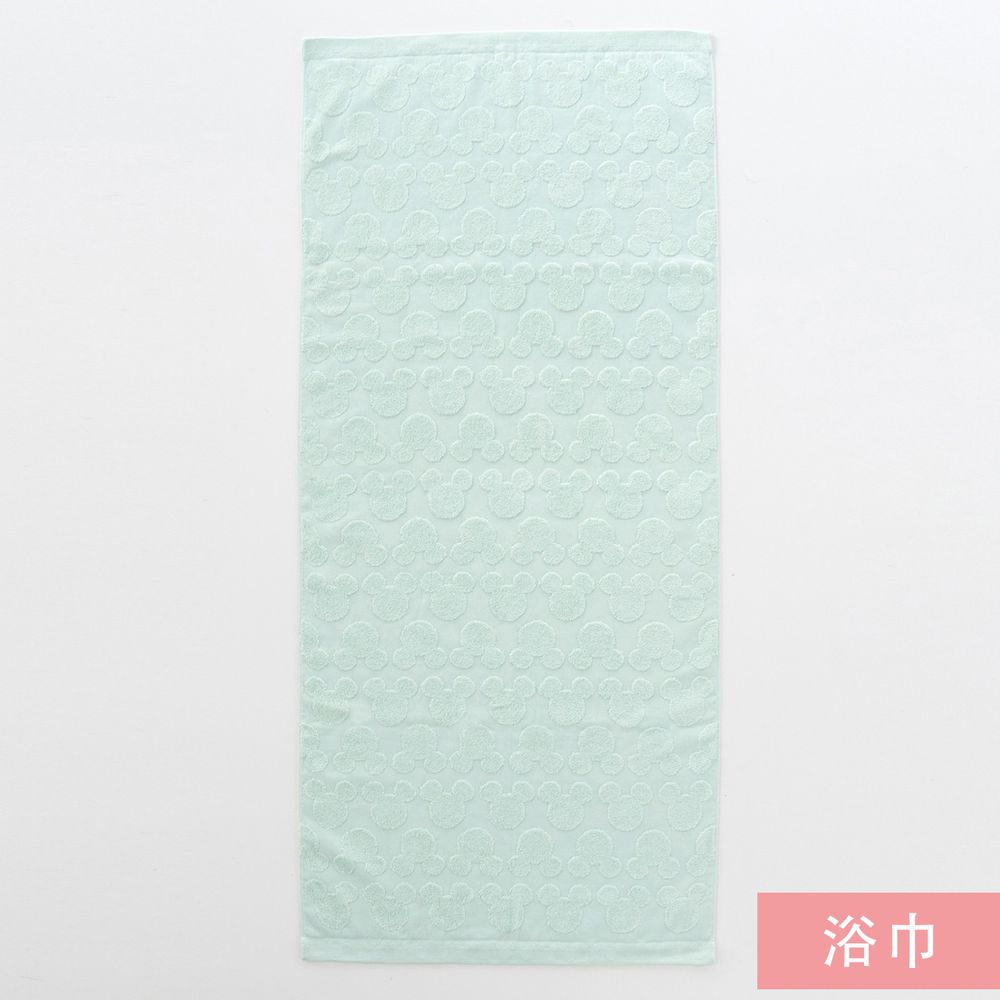 日本千趣會 - 日本製 迪士尼純棉今治浴巾-立體米奇頭-薄荷 (60x120cm)