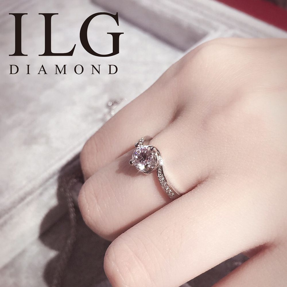 美國ILG鑽飾 - Love flow 流轉愛情 0.75克拉戒指 – 頂級美國ILG Diamond，媲美真鑽亮度的鑽飾【RI099】-加贈高級珠寶級絨布盒1個-外國抗敏材質電鍍頂級白K金色