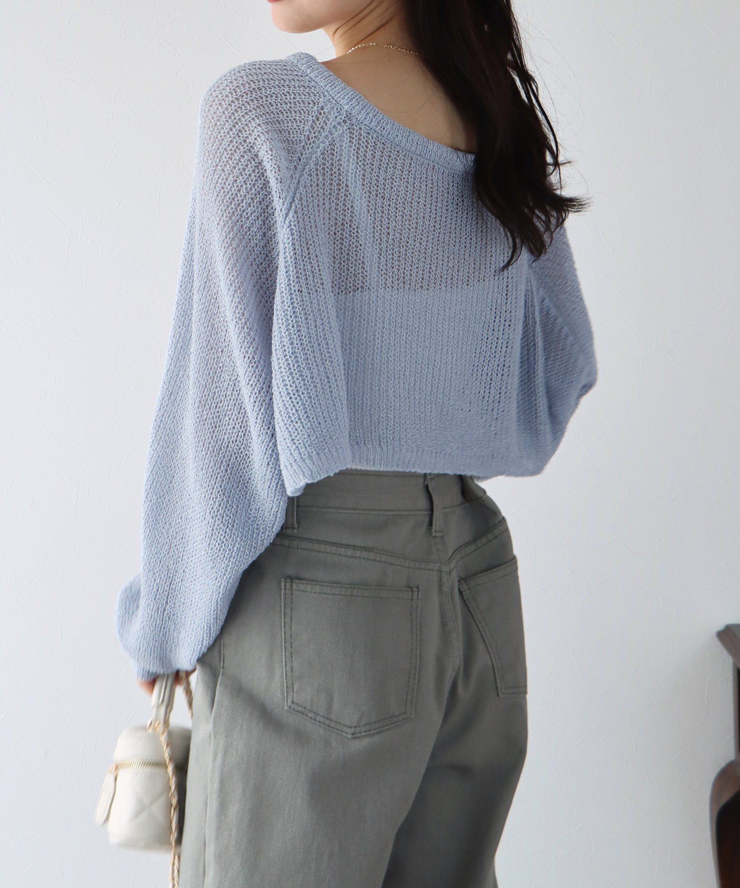 日本 BLUE EAST - 百搭開襟短版針織外套-米杏