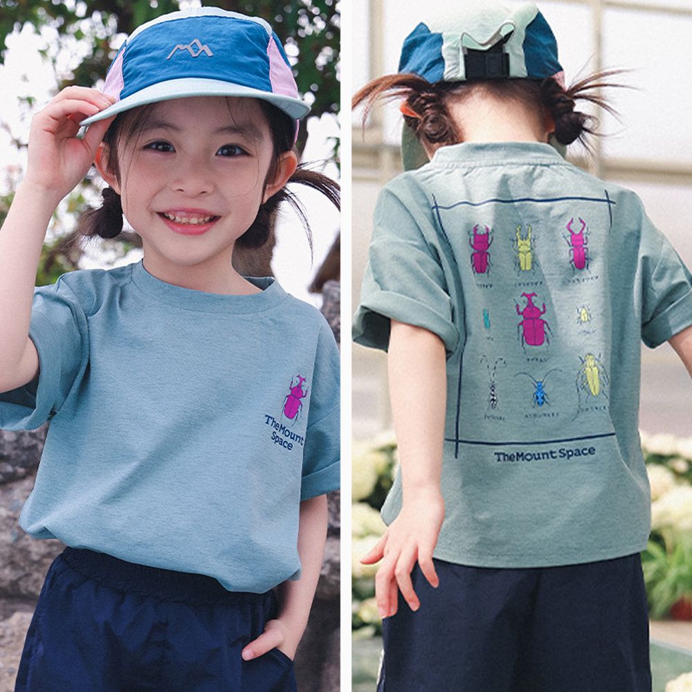 棉質圓領短袖上衣-昆蟲圖鑑-綠色