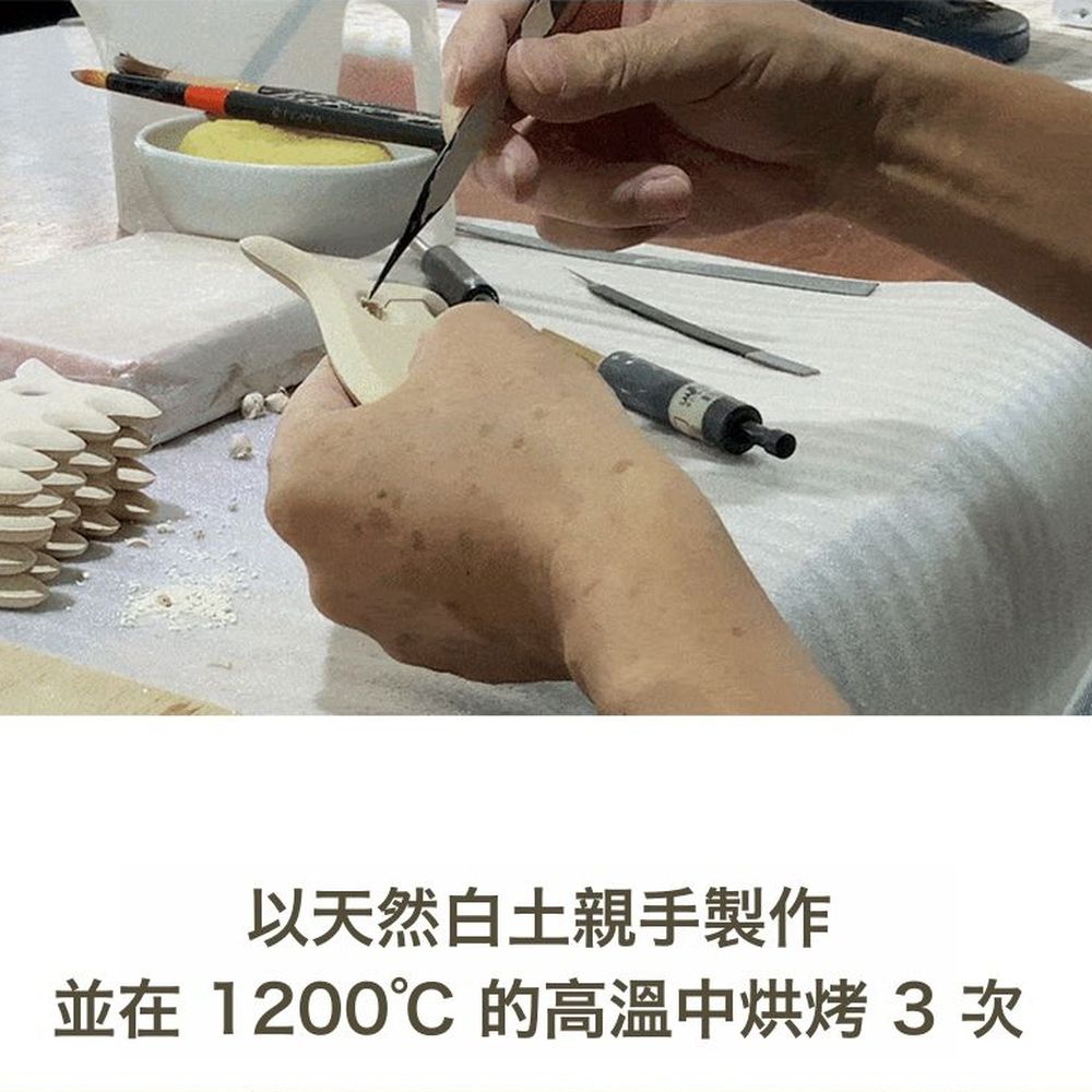 全身適用手工舒壓陶瓷刮痧板-白色海豚-1入
