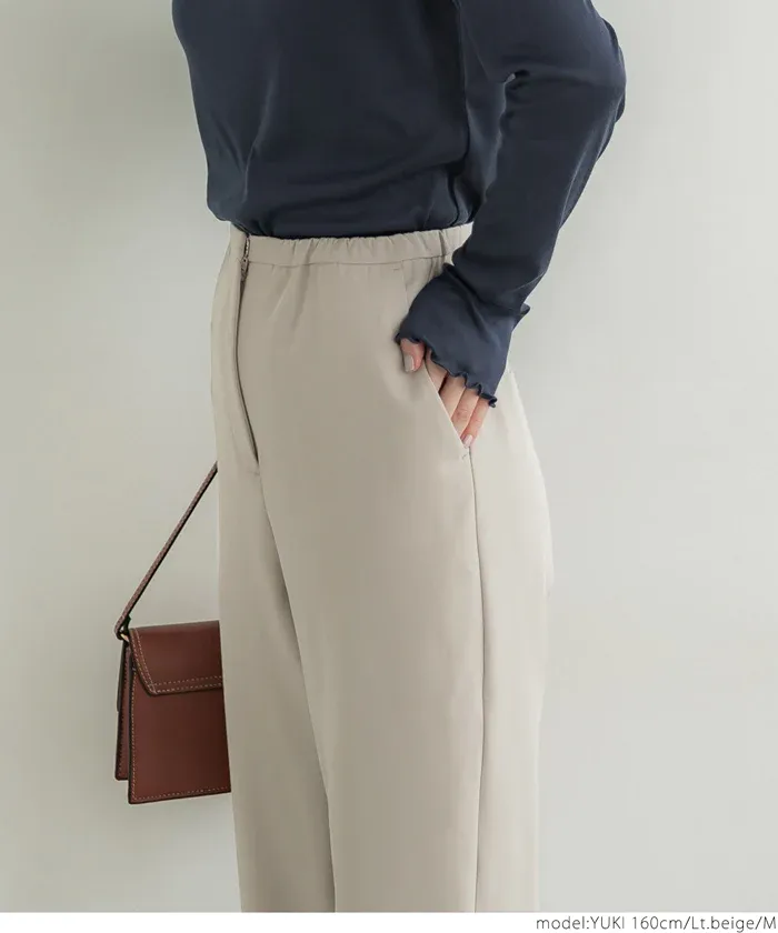 日本 COCA - 薄款打褶洗鍊修身錐型褲-米杏