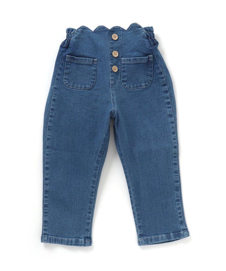 日本 apres les cours - 腰部花苞優雅設計長褲-水藍