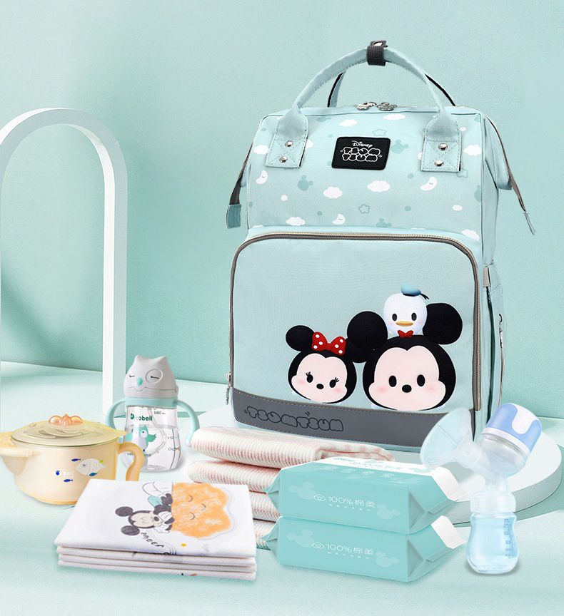 卡通人物防髒後背包/媽媽包-TSUM TSUM-粉色 (40x26x14cm)