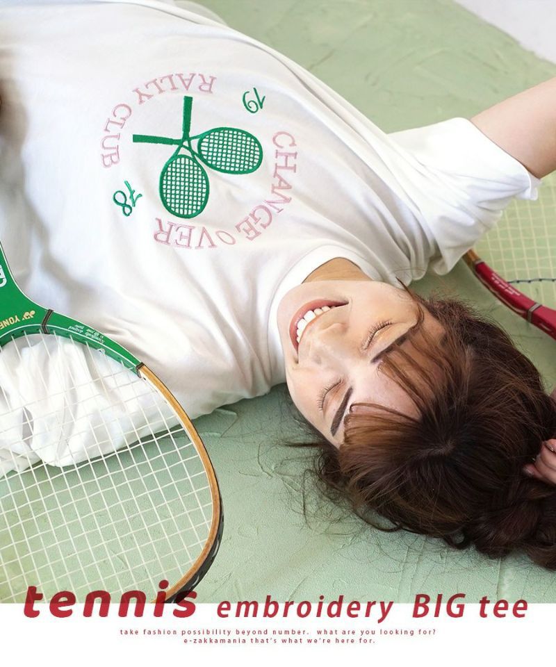 日本 zootie - 落肩寬鬆立體刺繡短T-玫瑰粉