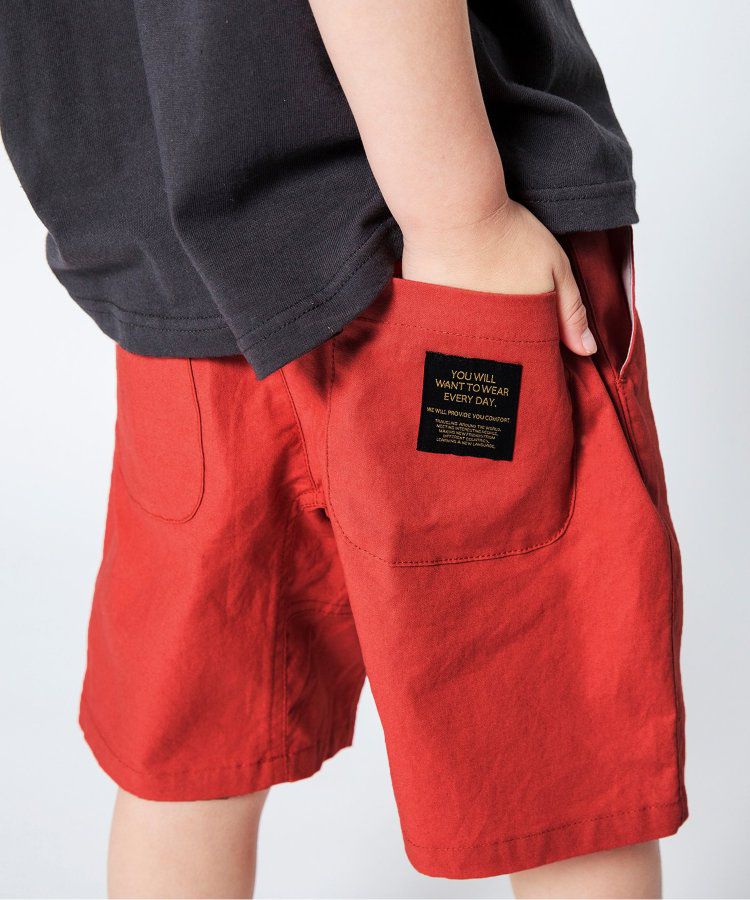 日本 BREEZE - 彩色標籤腰束口休閒短褲-軍綠