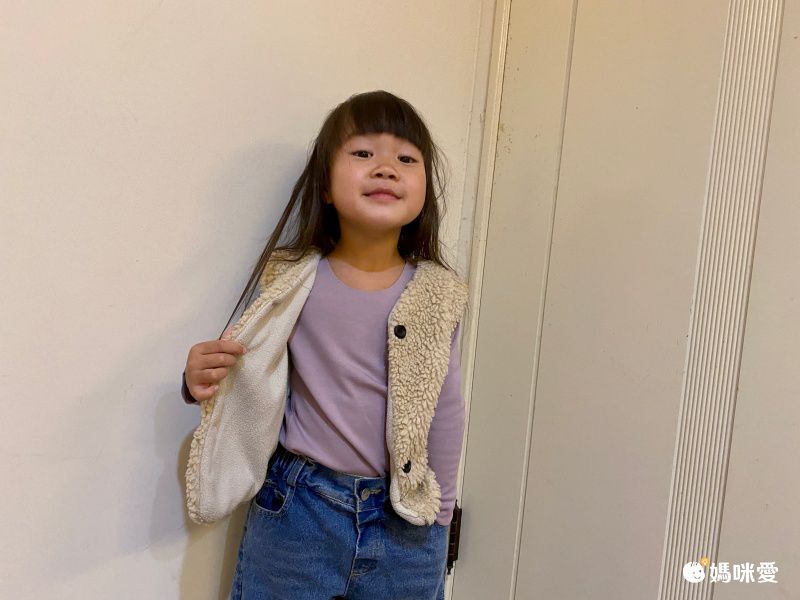 兒童無痕德絨保暖上衣-深藍色