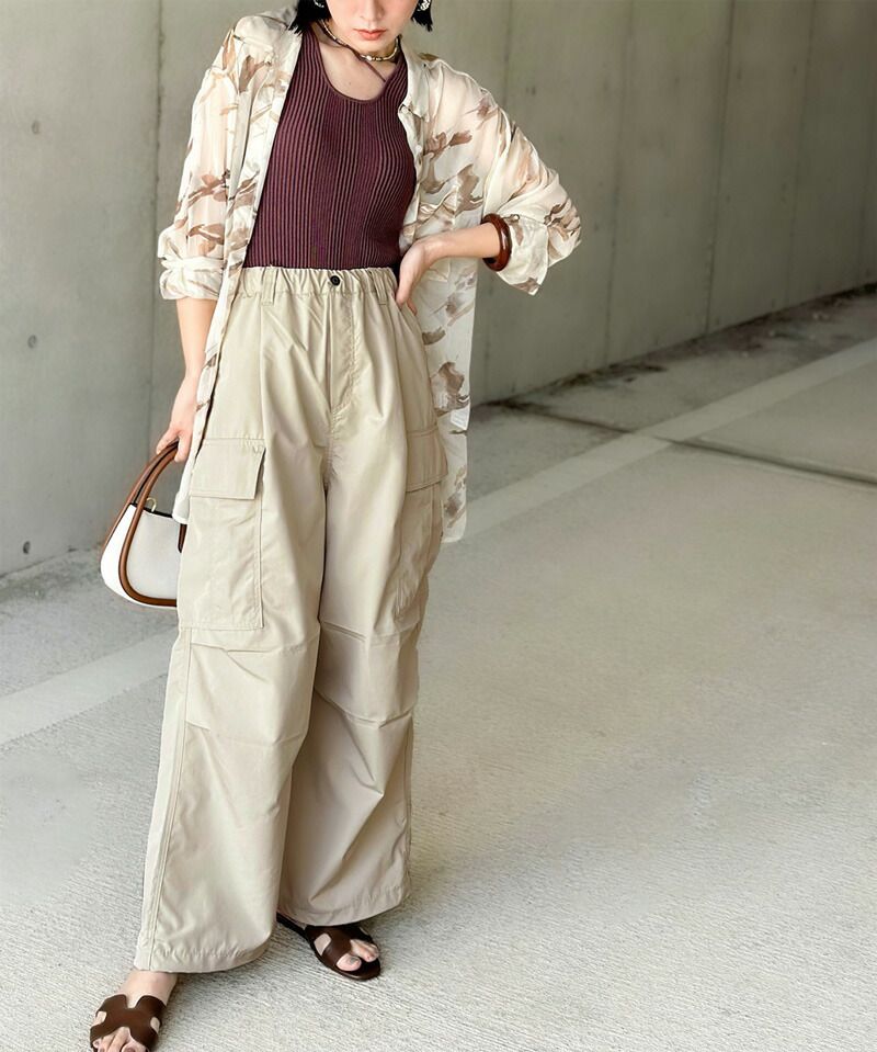 日本 Classical Elf - 美式休閒多口袋抽繩工裝褲-軍綠