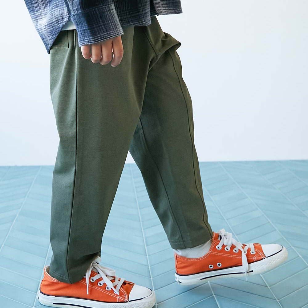 速乾抗毛球不易皺錐形長褲-橄欖綠