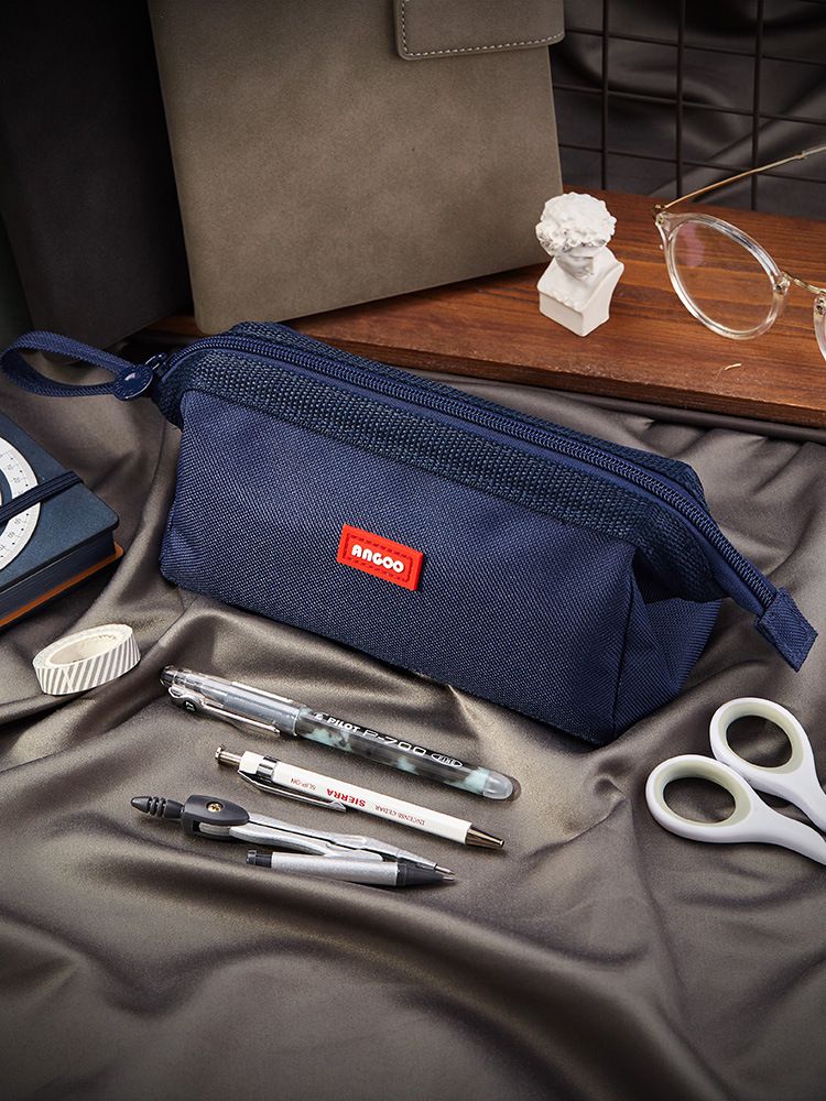 簡約大開口鉛筆袋-黑色