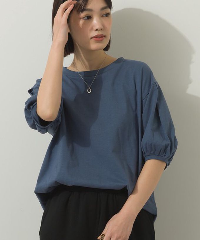 日本 Sans Souci 34+ - 絲滑混棉 可愛泡泡袖上衣-白