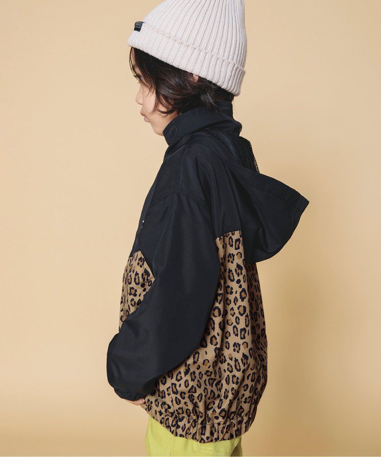 日本 BREEZE - 防潑水繽紛撞色連帽休閒外套-土耳其藍x棕