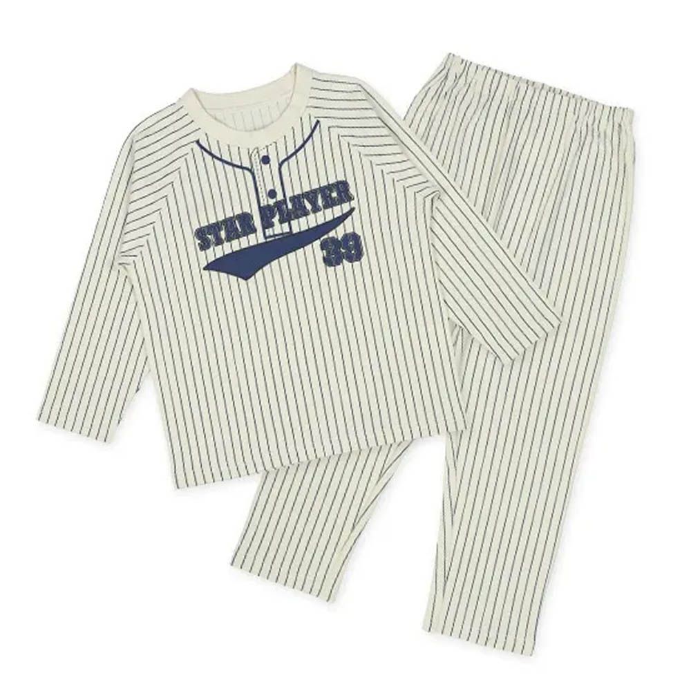 印花長袖家居服/睡衣(四季款)-棒球服