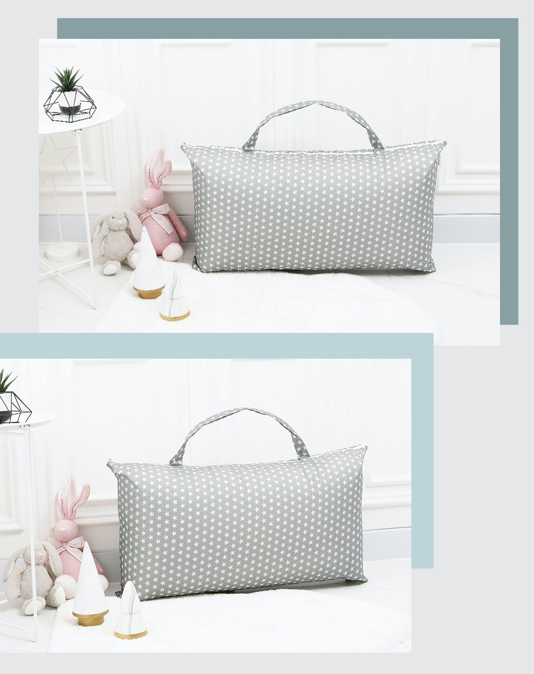 韓國 Coney Island - 加大版防水睡袋收納袋-灰底星空 (81.5*42.5*11cm)