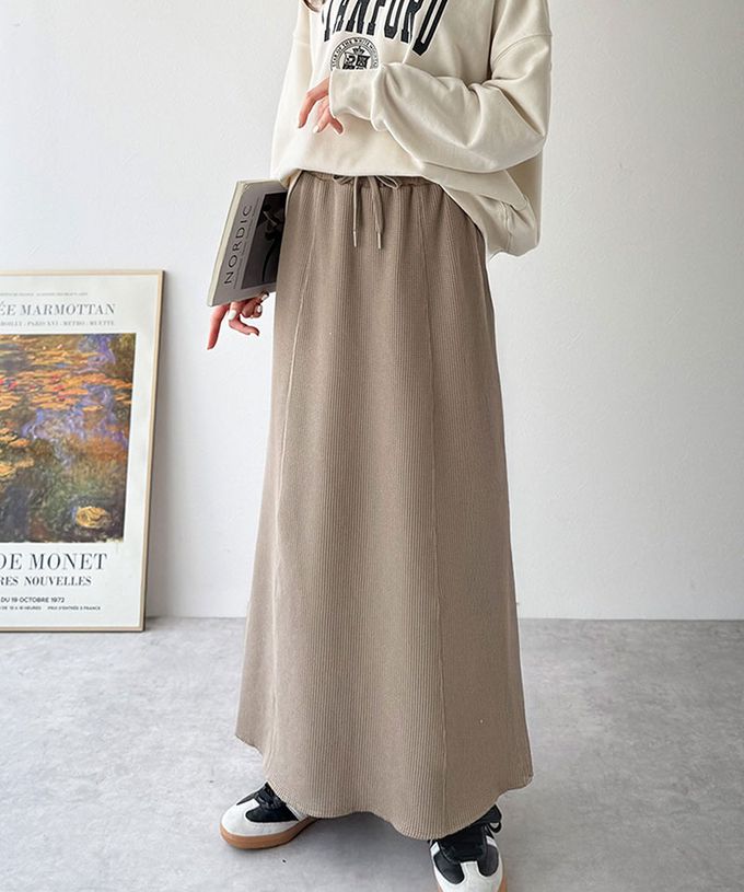 日本 Classical Elf - Java 華夫格舒適厚磅魚尾裙-黑