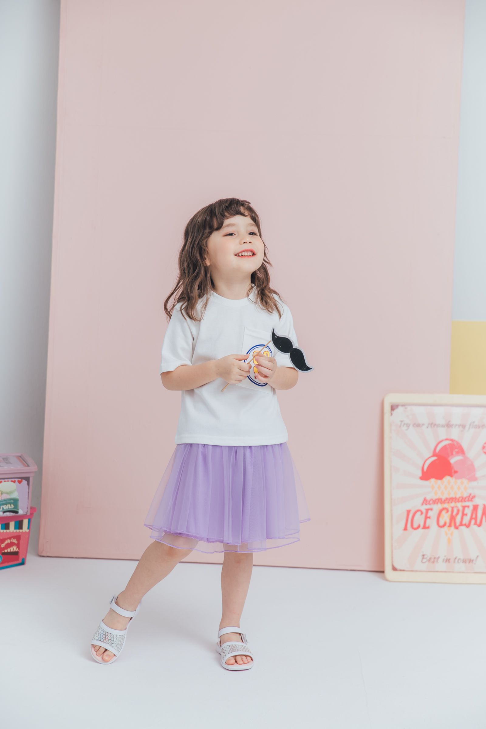 Peachy - 北鼻款*獨家訂製綿柔空氣紗裙-短裙款-薰衣草紫