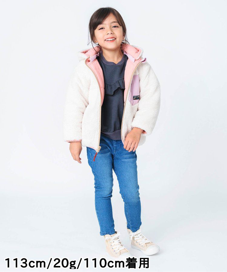 日本 BREEZE - 2WAY極暖裏絨保暖鋪棉外套-卡其x咖啡