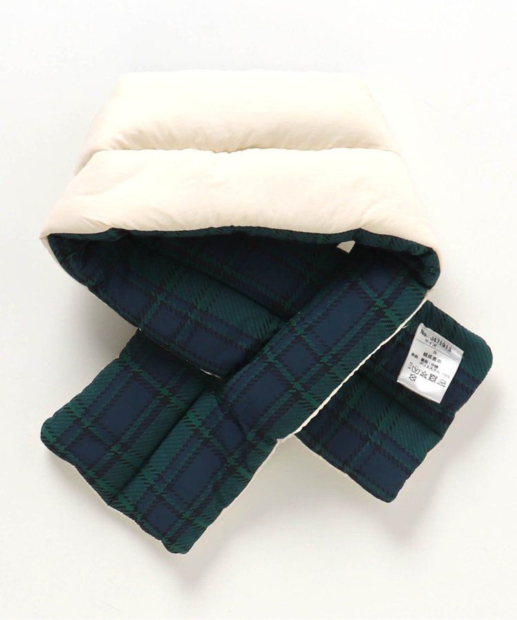 日本 BREEZE - 潑水加工雙面印花保暖圍脖-象牙白&格紋