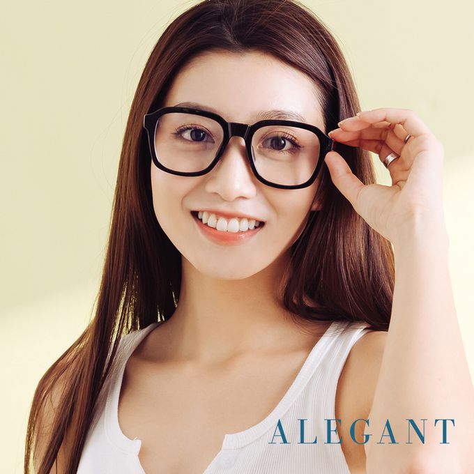 ALEGANT - 經典質感海曜黑威靈頓框插芯設計板材UV400濾藍光眼鏡