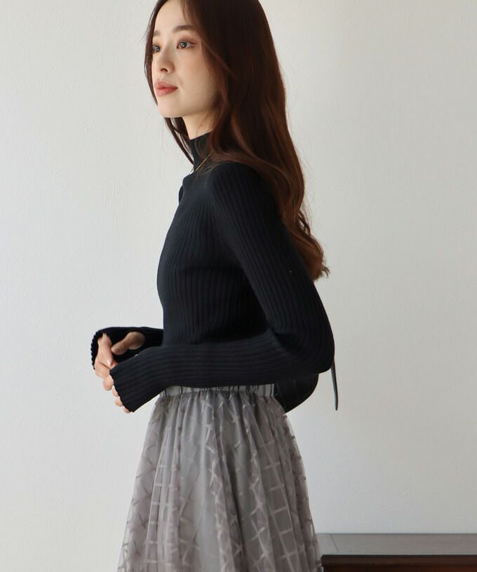 日本 BLUE EAST - 小立領坑條針織上衣-果實紅