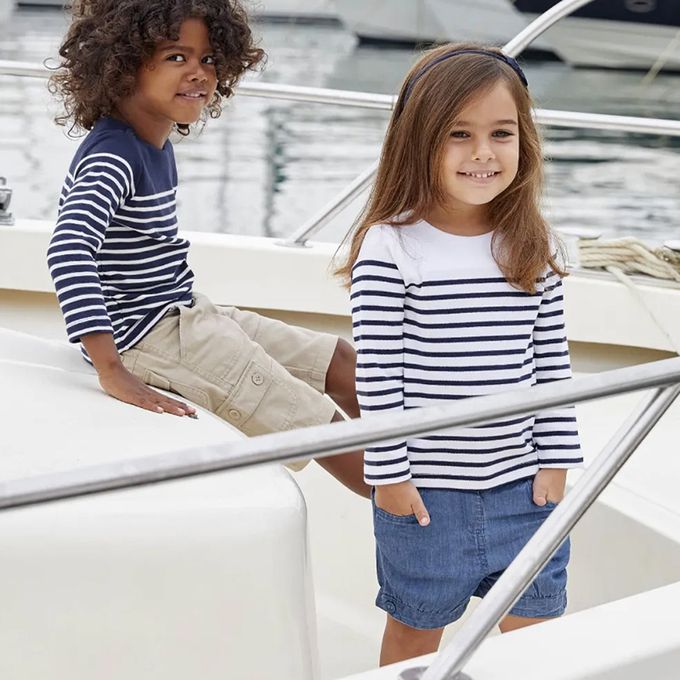 英國 JoJo Maman BeBe - 超優質嬰幼兒/兒童100%純棉多口袋短褲-靛藍